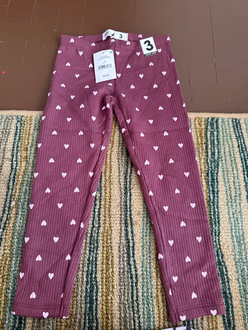 Purple cotton on leggings